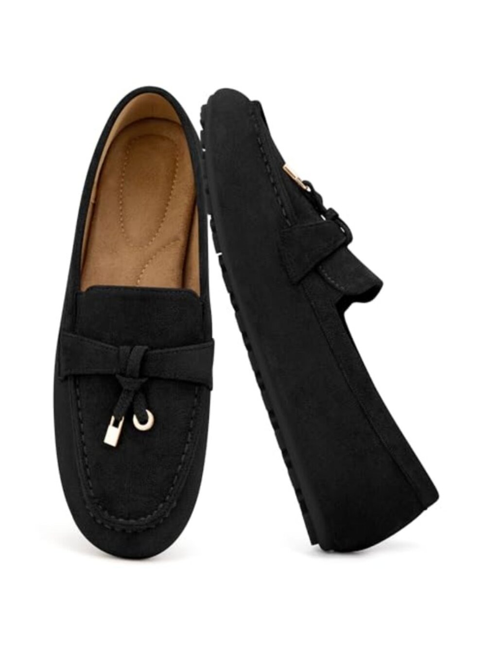 Women's Casual Slip On Loafers Round Toe Comfortable Faux Suede Office Mocc